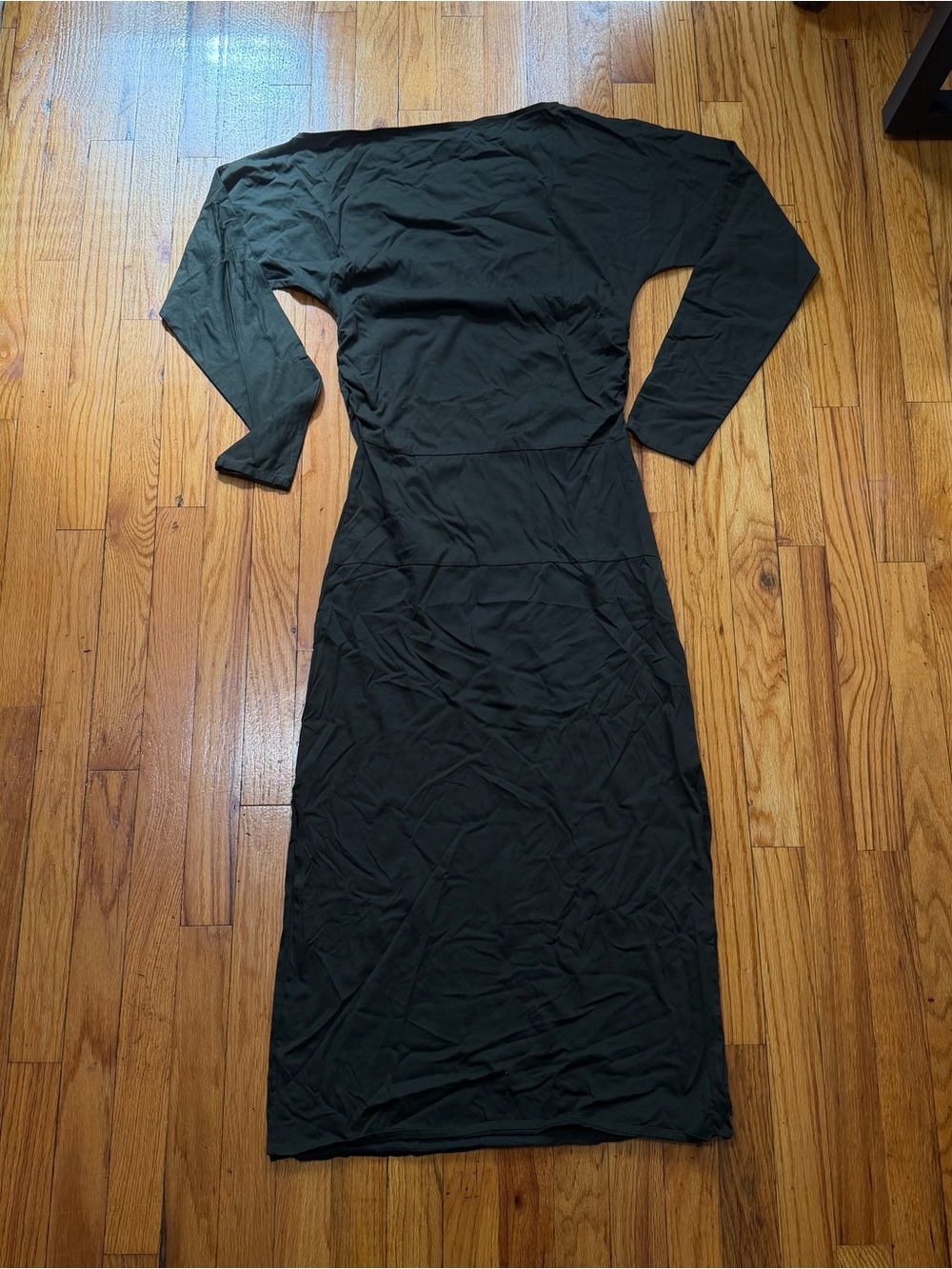 Modern Citizen Dark Green Long Sleeve High Neck Slit Maxi Dress Size Medium